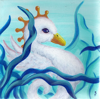 Sea Swan Acrylic Painting