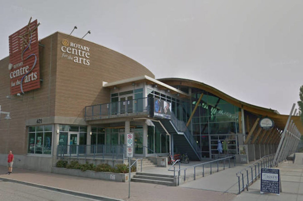 An outside view of the Rotary Centre for the Arts in Kelowna. This building houses art exhibits, concerts, comedy shows and more, with something to love for every art enthusiast