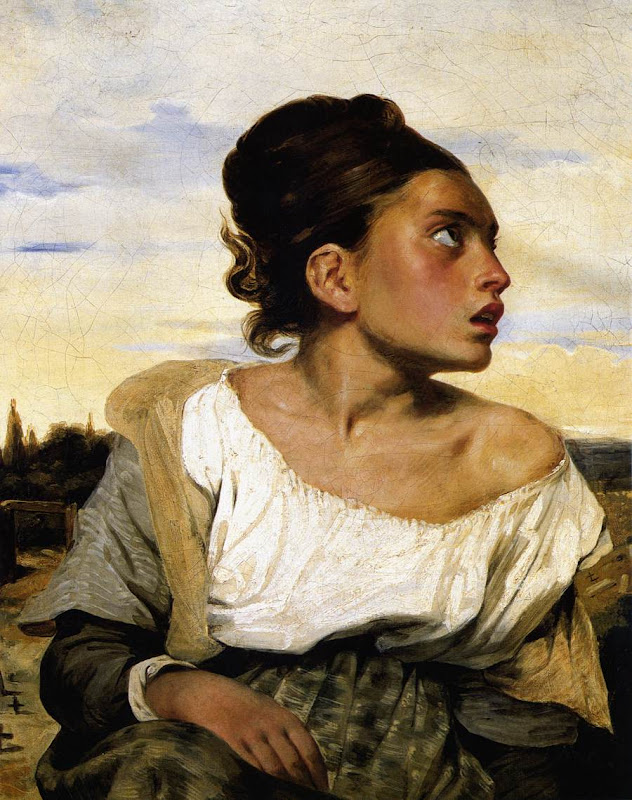 Ferdinand Victor Eugène Delacroix Girl%2520Seated%2520in%2520a%2520Cemetery%2520-%25201824