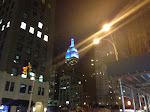 The ESB illuminated in blue