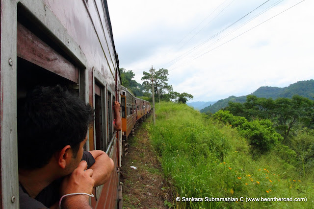 Enjoying the view as the train meanders its way through the central highlands