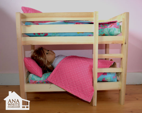 Ana White Doll Bunk Beds for American Girl Doll and 18 ...
