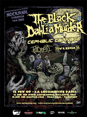 The Black Dahlia Murder / Cephalic Carnage / Psycroptic / Sylosis @ la Locomotive, Paris 12/02/2009