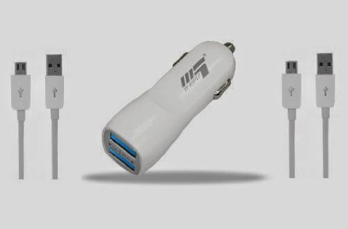  X5 Mobile Fast Dual USB Car Charger 2.1Amps / 10W + 2 Micro USB Cables for Samsung Galaxy S2 S3 S4 And HTC Motorola Google And Android Phones