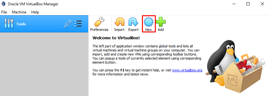 Interfaz del programa VirtualBox