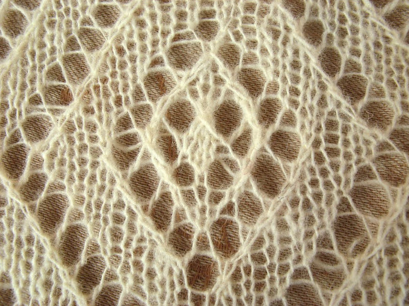 Knitted lace motif
