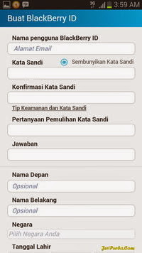 Gambar Cara Buat BlacBerry ID di BBM For Android