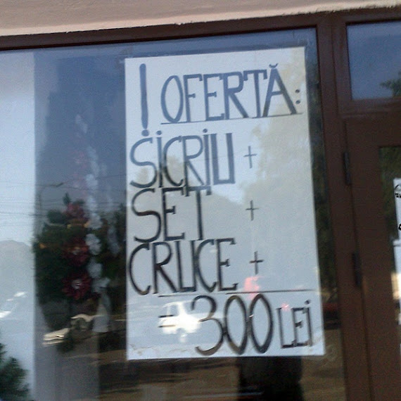 Ofertă: Sicriu + Set + Cruce = 300 lei Ofertă: Sicriu + Set + Cruce = 300 lei