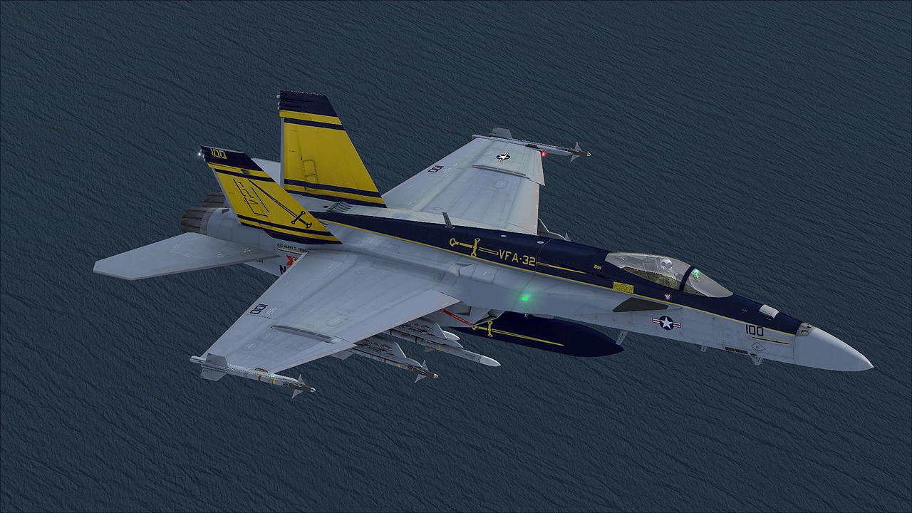 A great repaint for the FSX VRS Superbug F/A18E. 