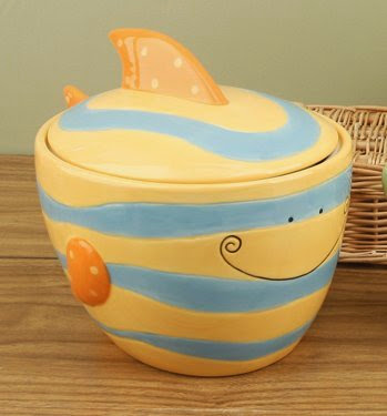  Young's Ceramic Fish Goody Jar, 8.75-Inch