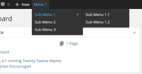 Thêm menu vào bên trái admin bar trong wordpress