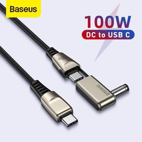 Cáp sạc nhanh Baseus Flash Series 2 in 1 C to C + DC 100W ( Fast Charging Data Cable with Round Head for Laptop Charging)