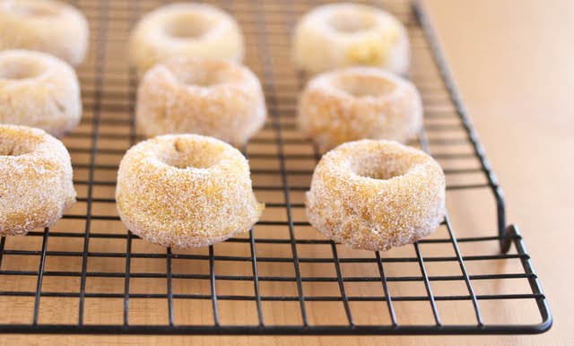 photo of donuts on a baking rack