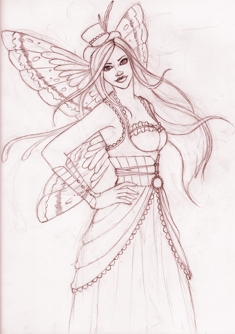 fairies gothic coloring pages - photo #27
