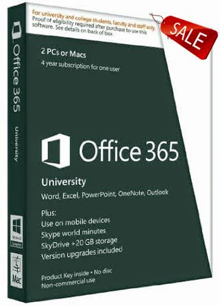 Office 365 University 4yr Academic Key Card 2PCs or Macs (Student Validation Required)