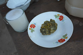 palm wine and cooked sea creature