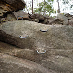 Metal pegs near the Brooklyn Dam trail (350146)