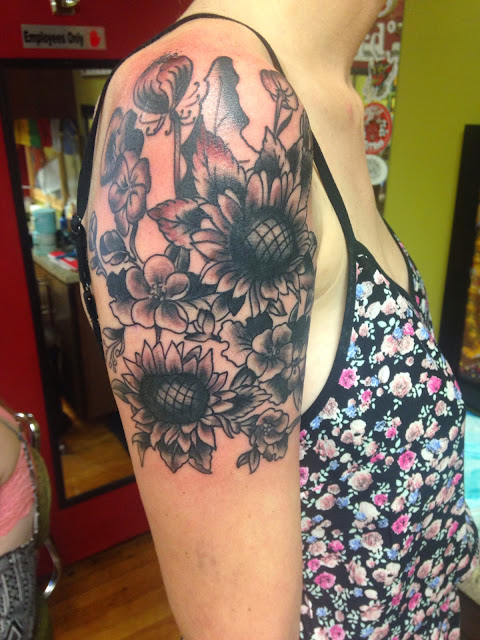 matt cee tattoos: some darker flowers