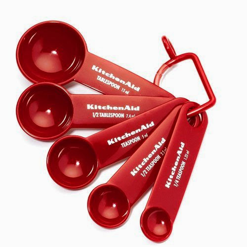 KitchenAid 5 Piece Measuring Spoon Set Red