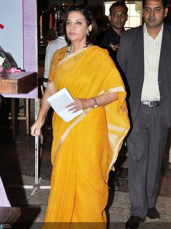 Shabana Azmi arrives at International Day Of Girl Child event, held in Mumbai, on October 10, 2013. (Pic: Viral Bhayani)