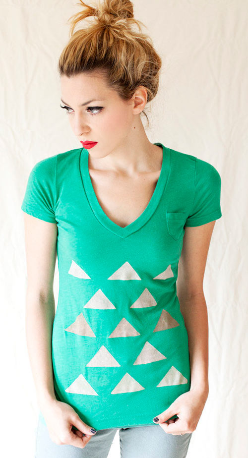 como customizar camiseta com triângulos