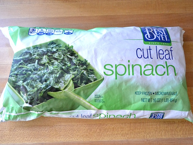 bag of frozen spinach