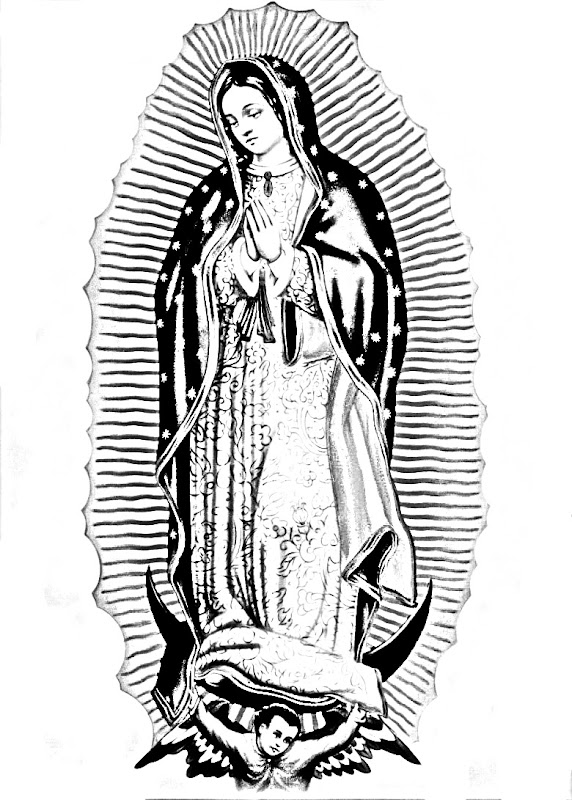 Dibujos Católicos : Virgen de Guadalupe para colorear Dibujos Católicos : Virgen de Guadalupe para colorear