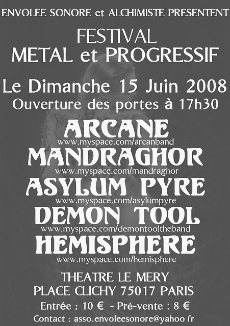 Demon Tool / Asylum Pyre / Mandraghor / Arcane @ Théâtre Le Méry, Paris 15/06/2008