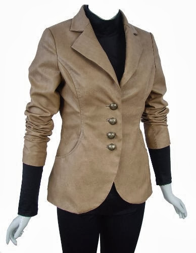 Nettailor FREE tailoring Women PLUS SIZE 4065 Basic Leather Short Blazer