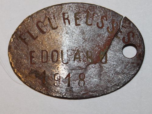 France - plaque militaire - FLOUREUSSE  Edouard  Classe 1918 IMG_3625