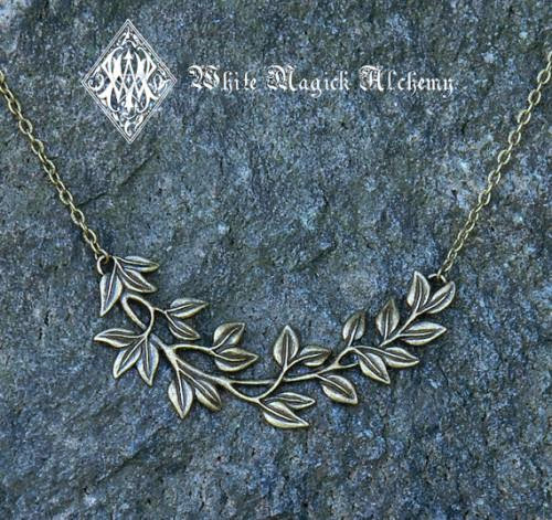Woodland Leaves Necklace In Bronze By Whitemagickalchemy