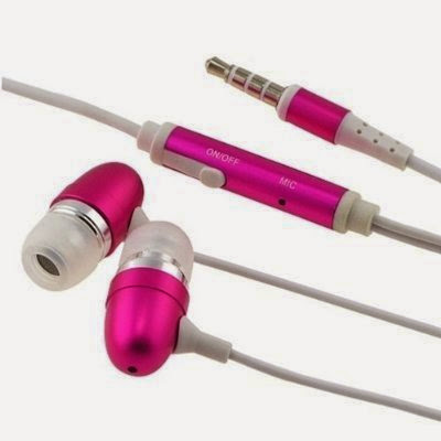  Metallic Hot Pink Universal 3.5mm In-Ear Stereo Headset w/ On-off  &  Mic by Atomic Market