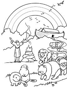 Noah and the animals coloring pages