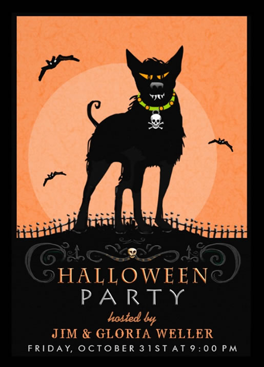 Halloween Evil Dog Party Invite