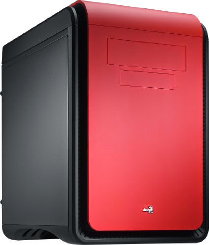 AeroCool MicroATX and Mini-ITX Dead Silence Series Case with Top Removable Dust Filter DS-Cube Red