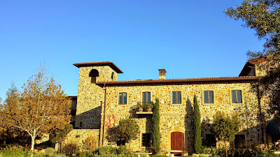 The front of the building for the tasting room of Jacuzzi Family Vineyards