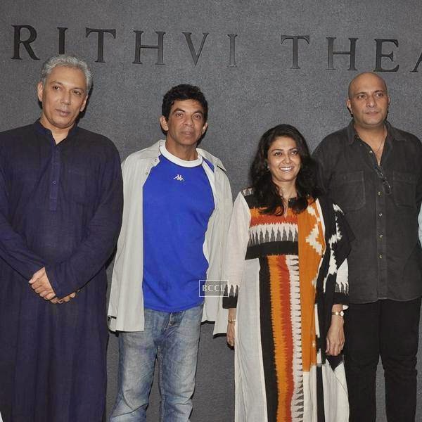 Rahul Vora, Bakul Thakkar, Lubna Salim and Amit Bahl during the play Tajmahal Ka Udghatan, in Mumbai, on July 24, 2014. (Pic: Viral Bhayani)