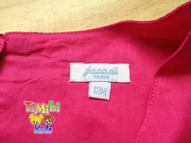 Đầm Jacadi hàng xuất Pháp gia công tại Thái Lan, cotton, có 2 màu xanh navy và hồng.4