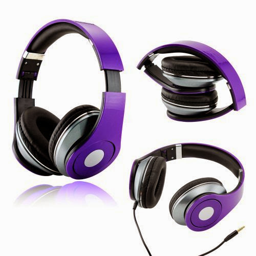  Gearonic TM Purple Adjustable Circumaural Over-Ear Earphone Stero Headphone 3.5mm for iPod MP3 MP4 PC iPhone Music