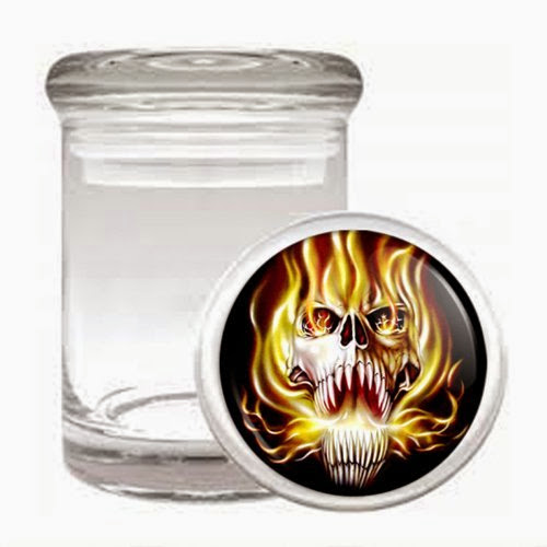  Odorless Air Tight Medical Glass Jar Skull Design-020