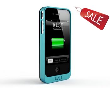 uNu Exera Modular Detachable Battery Case for iPhone 4S 4 - Black/Blue (Fits All Versions of iPhone 4S/4)