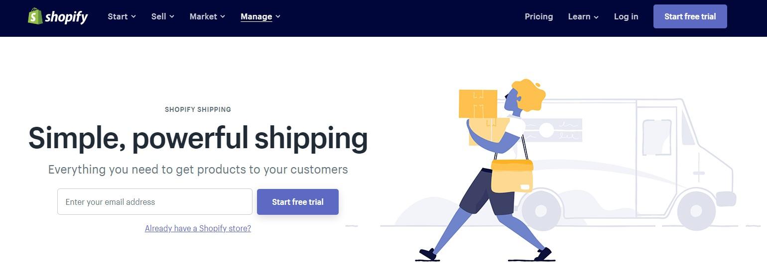 Free shipping options in Shopify.