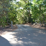 Open gate at Lookout Road Car Park in Blackbutt Reserve (399937)