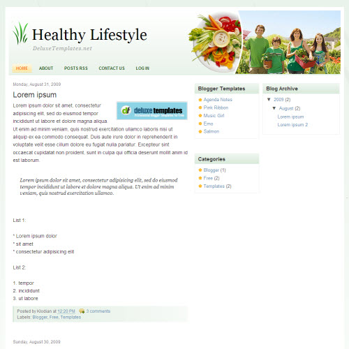 Blogger Templates Healthy Lifestyle,blogger,Templates for blogger