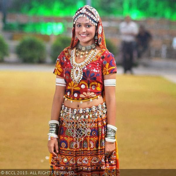 Rupali smiles for the lens during the Dandiya Dance night organised by Nandhari at SS Function Hall in Hyderabad.