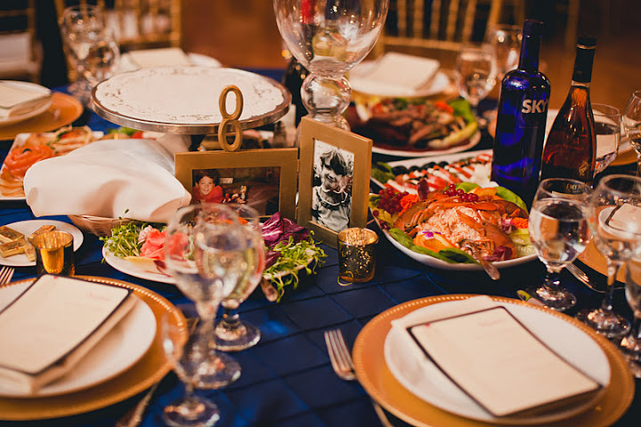 wedding table cloths pintuck navy blue reception EddieAlla1144