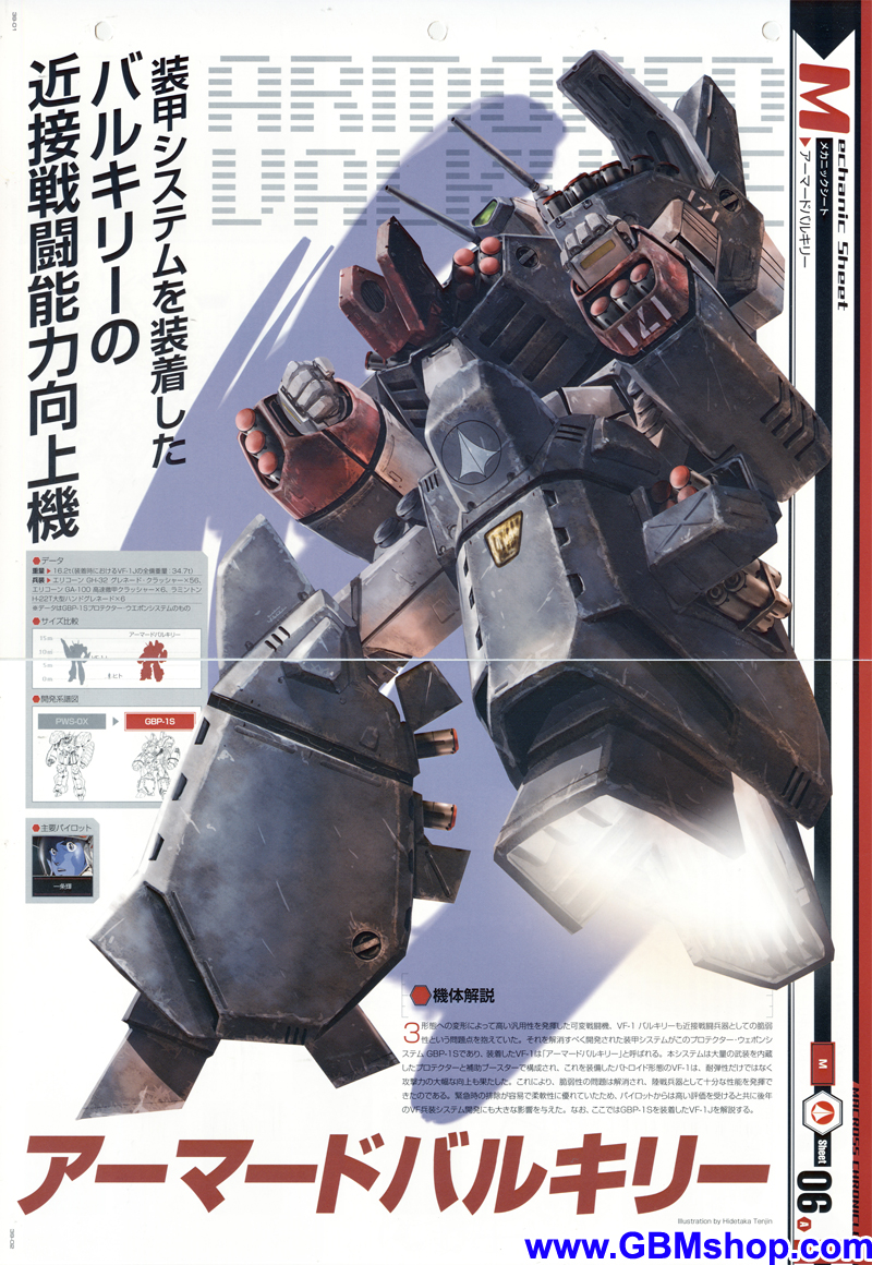 Macross GBP-1S Ground-Combat Protector Weapon System Armored Valkyrie Mechanic & Concept Macross Chronicle