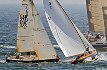 J/24 sailboat- sailing off Newport