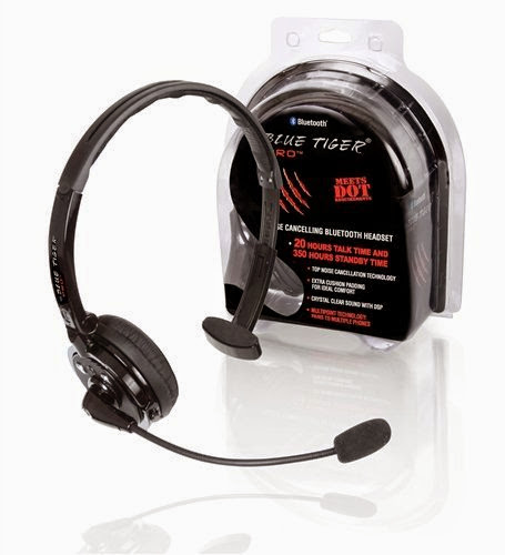  Blue Tiger Pro Extreme Noise Cancellation Bluetooth Headset - Retail Packaging - Black