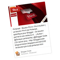 Le widget Épingle embarquée Pinterest